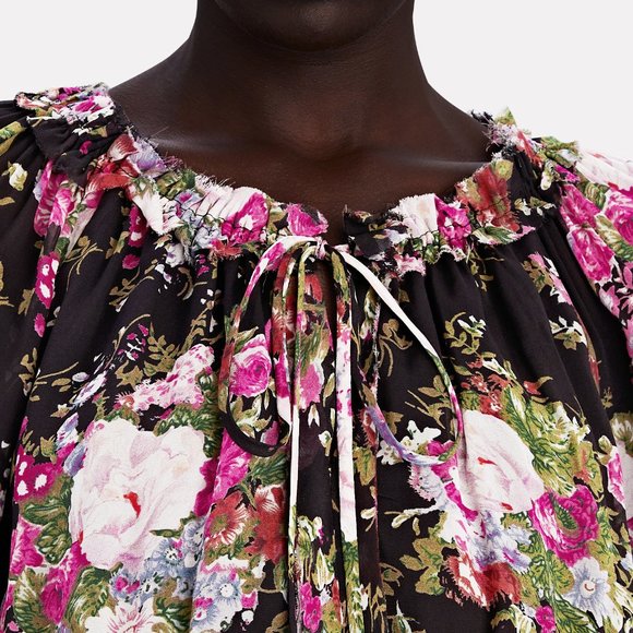 LoveShackFancy Popover Dress - Midnight Muse Black Floral Print - Picture 4 of 4